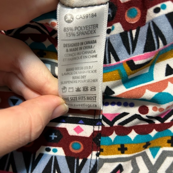 Sweetlegs Leggings, Colourful Abstract Pattern, One Size Fits Most (6-14) - Picture 2 of 3